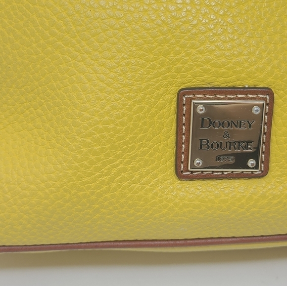 Dooney & Burke | Mustard Yellow Pebble Grain Small Zipper Crossbody Bag - Picture 13 of 15